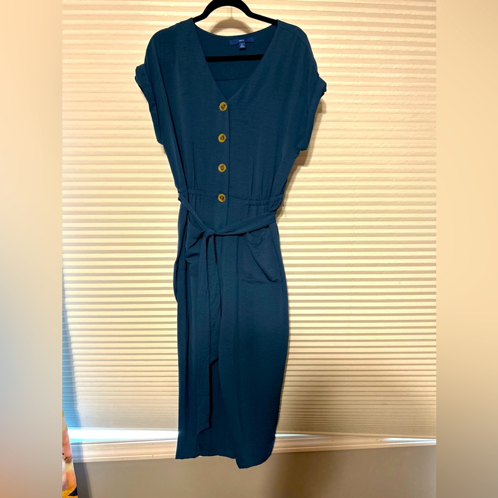 Like new Dark teal Short Sleeve Jumpsuit petite large